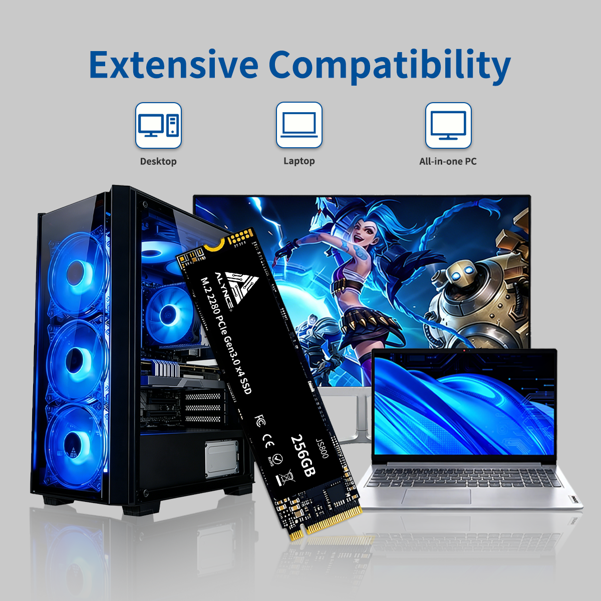 ALYNCE JS800 Gen3 M.2 2280 SSD 256GB