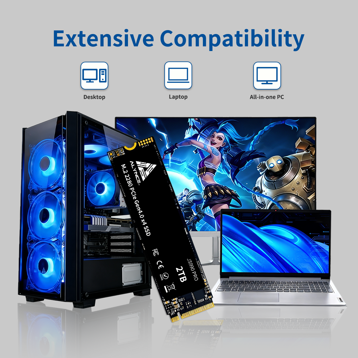 ALYNCE JS990 PRO Gen4 M.2 2280 SSD 2TB