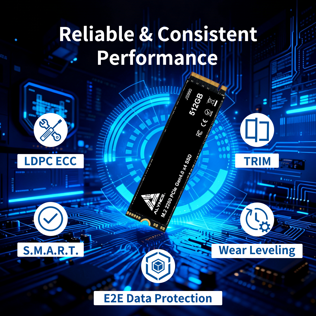 ALYNCE JS990 Gen4 M.2 2280 SSD 512GB