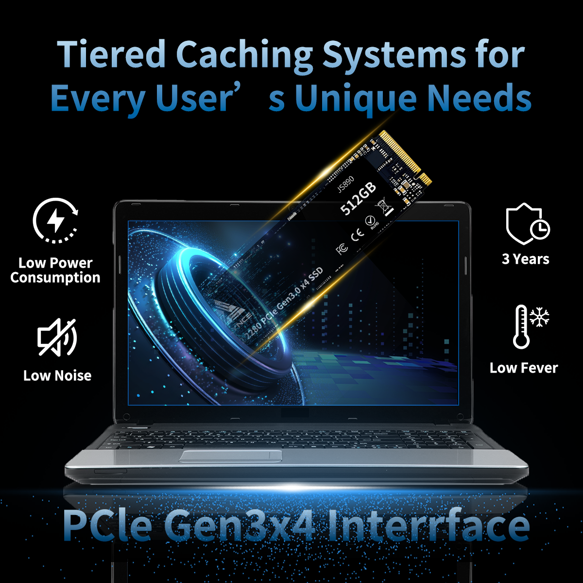 ALYNCE JS890 Gen3 M.2 2280 SSD 512GB